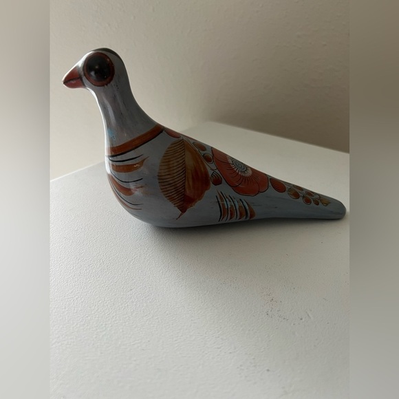 VTG Tonala J.P. Pigeon Bird Hand Painted Mexican Folk Art Pottery Figurine. - Picture 3 of 10